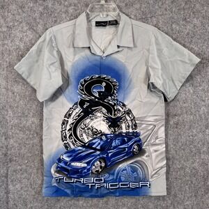 Vintage Y2K No Boundaries Dragon Car Shirt Boys XL Racing Rockabilly Grunge Punk